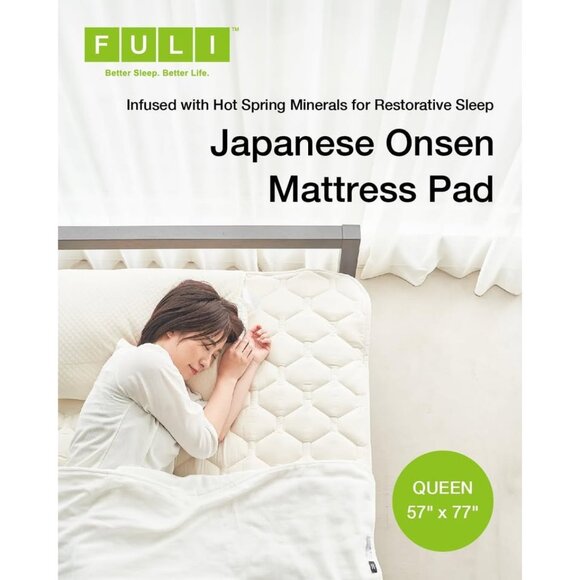 FULI Mattress Pad Infused with Restorative Japanese Onsen Minerals for Better - Picture 4 of 7